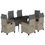 Set comedor jardín 7 pzas y cojines ratán sintético gris claro de , Conjuntos de jardín - Ref: Foro24-3213034, Precio: 980,14...