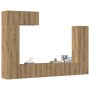 Mueble para TV de pared madera contrachapada artesanal 5 piezas | Foro24.es | Tu tienda online para hogar, jardín y más Foro24.es