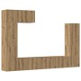 Mueble para TV de pared madera contrachapada artesanal 5 piezas | Foro24.es | Tu tienda online para hogar, jardín y más Foro24.es