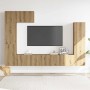 Mueble para TV de pared madera contrachapada artesanal 5 piezas | Foro24.es | Tu tienda online para hogar, jardín y más Foro24.es