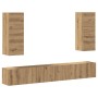 Mueble para TV de pared madera contrachapada artesanal 4 piezas de , Muebles TV - Ref: Foro24-3329018, Precio: 224,24 €, Desc...
