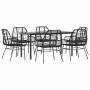 Juego de comedor jardín 7 piezas ratán sintético negro de , Conjuntos de jardín - Ref: Foro24-3334538, Precio: 455,73 €, Desc...