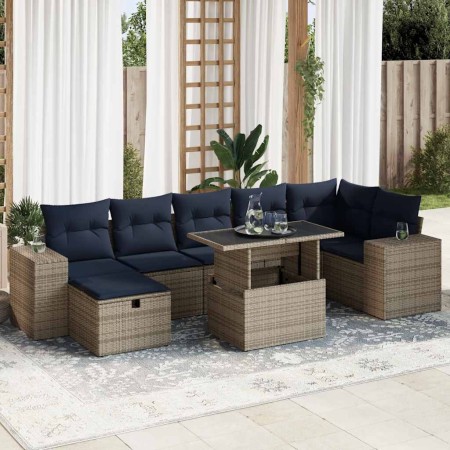 Juego Sofá Jardín 8 Piezas con Cojines Marrón Poli Ratán Acacia | Foro24.es | Tu tienda online para hogar, jardín y más Foro24.es