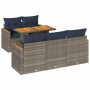 Set de muebles de jardín 6 pzas y cojines ratán sintético gris | Foro24.es | Tu tienda online para hogar, jardín y más Foro24.es