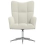 Sillón de relax de terciopelo blanco crema en Sillones | Comprar online en Foru.es