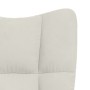 Sillón de relax de terciopelo blanco crema en Sillones | Comprar online en Foru.es