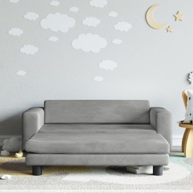 Sofá para niños y reposapiés terciopelo gris claro 100x50x30 cm de , Mobiliario para bebés y niños pequeños - Ref: Foro24-319...