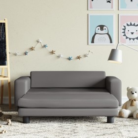 Sofá para niños con reposapiés cuero sintético gris 100x50x30cm de , Mobiliario para bebés y niños pequeños - Ref: Foro24-319...