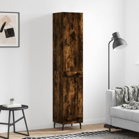 Aparador de madera contrachapada roble ahumado 34,5x34x180 cm de , Aparadores - Ref: Foro24-3199126, Precio: 107,34 €, Descue...