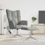 Sillón de relax con taburete terciopelo gris claro en Sillones | Comprar online en Foru.es
