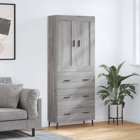 Aparador alto madera contrachapada gris sonoma 69,5x34x180 cm de , Aparadores - Ref: Foro24-3199767, Precio: 168,92 €, Descue...