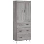 Aparador alto madera contrachapada gris sonoma 69,5x34x180 cm de , Aparadores - Ref: Foro24-3199767, Precio: 168,92 €, Descue...