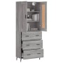 Aparador alto madera contrachapada gris sonoma 69,5x34x180 cm de , Aparadores - Ref: Foro24-3199767, Precio: 168,92 €, Descue...