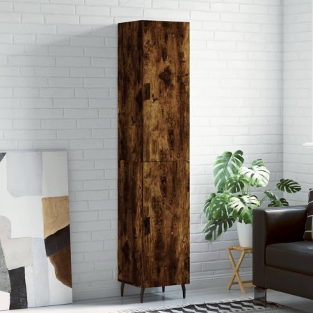 Aparador de madera contrachapada roble ahumado 34,5x34x180 cm de , Aparadores - Ref: Foro24-3198806, Precio: 121,02 €, Descue...