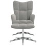 Sillón de relax con taburete terciopelo gris claro en Sillones | Comprar online en Foru.es