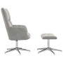 Sillón de relax con taburete terciopelo gris claro en Sillones | Comprar online en Foru.es