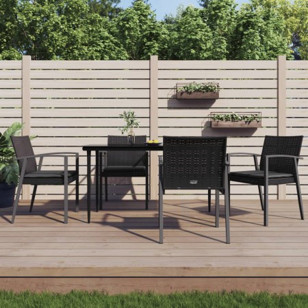 Sillas jardín cojines 4 uds ratán sintético negro 56,5x57x83 cm de , Sillas de jardín - Ref: Foro24-3187079, Precio: 291,30 €...
