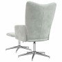 Sillón de relax con taburete terciopelo gris claro en Sillones | Comprar online en Foru.es
