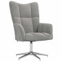 Sillón de relax con taburete terciopelo gris claro en Sillones | Comprar online en Foru.es