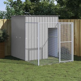 Caseta perros corral acero galvanizado gris claro 165x251x181cm de , Casetas para perros - Ref: Foro24-172366, Precio: 394,13...
