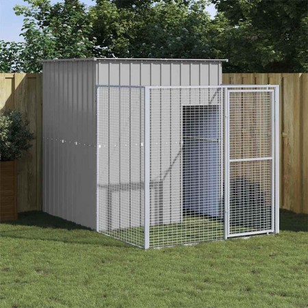 Caseta perros corral acero galvanizado gris claro 165x251x181cm de , Casetas para perros - Ref: Foro24-172366, Precio: 394,13...