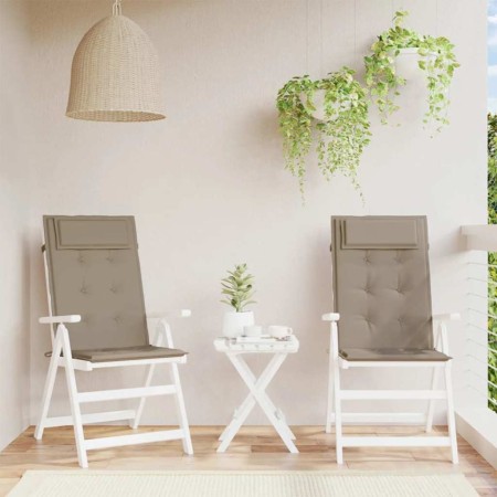 Cojines de silla con respaldo alto 2 uds tela Oxford gris taupe de , Cojines para sillas y sofás - Ref: Foro24-361898, Precio...