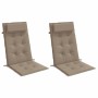 Cojines de silla con respaldo alto 2 uds tela Oxford gris taupe de , Cojines para sillas y sofás - Ref: Foro24-361898, Precio...