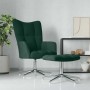 Sillón de relax con taburete terciopelo verde oscuro en Sillones | Comprar online en Foru.es