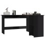 Escritorio forma de L contrachapada negro brillo 120x140x75 cm de , Escritorios - Ref: Foro24-800754, Precio: 182,33 €, Descu...