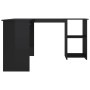 Escritorio forma de L contrachapada negro brillo 120x140x75 cm de , Escritorios - Ref: Foro24-800754, Precio: 182,33 €, Descu...
