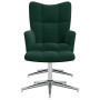 Sillón de relax con taburete terciopelo verde oscuro en Sillones | Comprar online en Foru.es