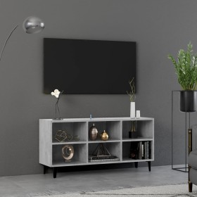 Mueble de TV con patas metal gris hormigón 103,5x30x50 cm de , Muebles TV - Ref: Foro24-805954, Precio: 61,31 €, Descuento: -5%%