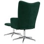 Sillón de relax con taburete terciopelo verde oscuro en Sillones | Comprar online en Foru.es