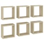 Estantes cubo de pared 6 unidades roble Sonoma 30x15x30 cm de , Estantes y estanterías - Ref: Foro24-807009, Precio: 43,98 €,...