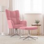 Sillón de relax con taburete terciopelo rosa en Sillones | Comprar online en Foru.es
