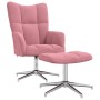 Sillón de relax con taburete terciopelo rosa en Sillones | Comprar online en Foru.es