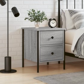 Comprar Mesita de noche madera de ingeniería gris