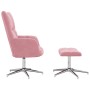 Sillón de relax con taburete terciopelo rosa en Sillones | Comprar online en Foru.es