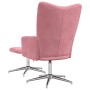 Sillón de relax con taburete terciopelo rosa en Sillones | Comprar online en Foru.es