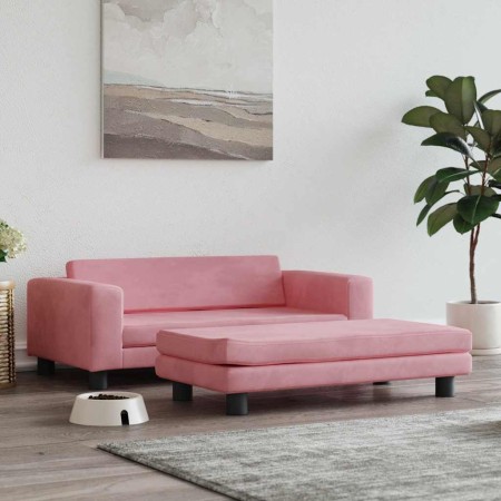 Cama para perros con extensión terciopelo rosa 100x50x30 cm de , Camas para perros - Ref: Foro24-172022, Precio: 149,39 €, De...