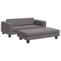 Cama de perros con extensión cuero sintético gris 100x50x30 cm de , Camas para perros - Ref: Foro24-172029, Precio: 139,28 €,...