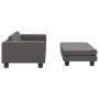 Cama de perros con extensión cuero sintético gris 100x50x30 cm de , Camas para perros - Ref: Foro24-172029, Precio: 139,28 €,...