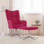 Sillón de relax con taburete terciopelo rojo tinto en Sillones | Comprar online en Foru.es