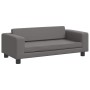 Cama de perros con extensión cuero sintético gris 100x50x30 cm de , Camas para perros - Ref: Foro24-172029, Precio: 139,28 €,...