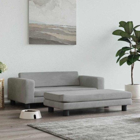 Cama de perros con extensión terciopelo gris claro 100x50x30 cm de , Camas para perros - Ref: Foro24-172020, Precio: 143,80 €...