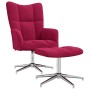 Sillón de relax con taburete terciopelo rojo tinto en Sillones | Comprar online en Foru.es