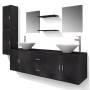 Conjunto de muebles de baño con lavabo y grifo 11 piezas negro de , Muebles de baño - Ref: Foro24-273687, Precio: 459,69 €, D...