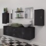 Conjunto de muebles de baño con lavabo y grifo 11 piezas negro de , Muebles de baño - Ref: Foro24-273687, Precio: 459,69 €, D...