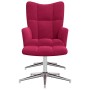Sillón de relax con taburete terciopelo rojo tinto en Sillones | Comprar online en Foru.es