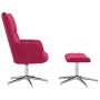 Sillón de relax con taburete terciopelo rojo tinto en Sillones | Comprar online en Foru.es